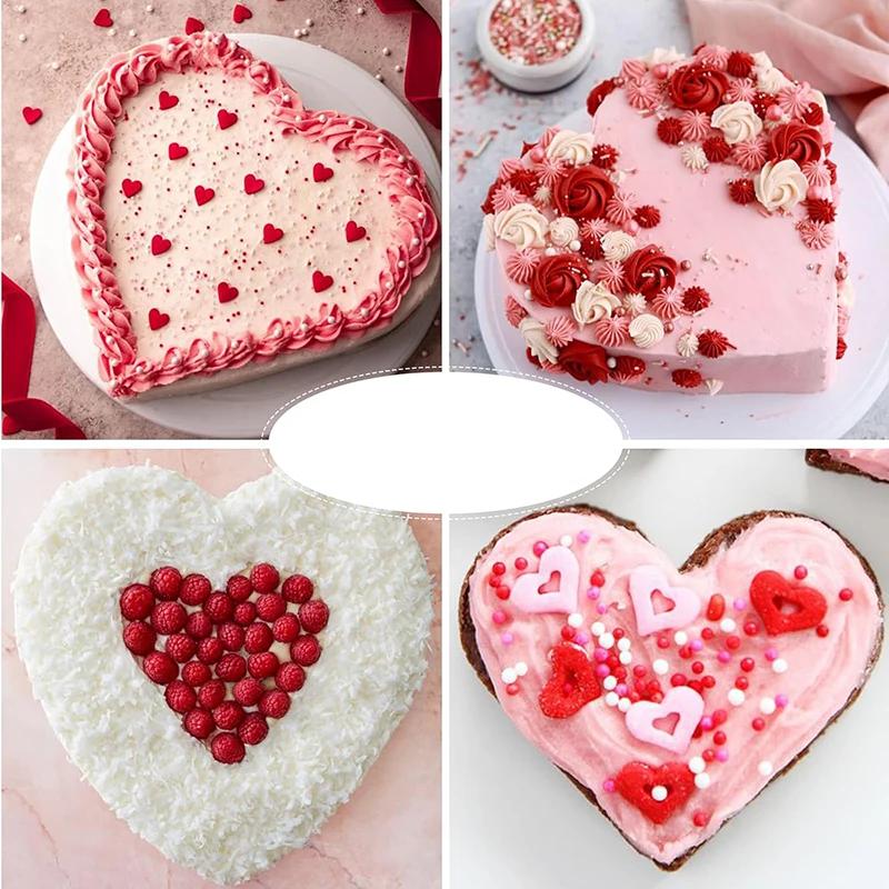 Moule à gâteau en Silicone en forme de cœur, ustensiles de cuisson, poêle peu profonde pour fromage, Dessert, Brownie, Mousse, accessoires de cuisine pour la saint-valentin