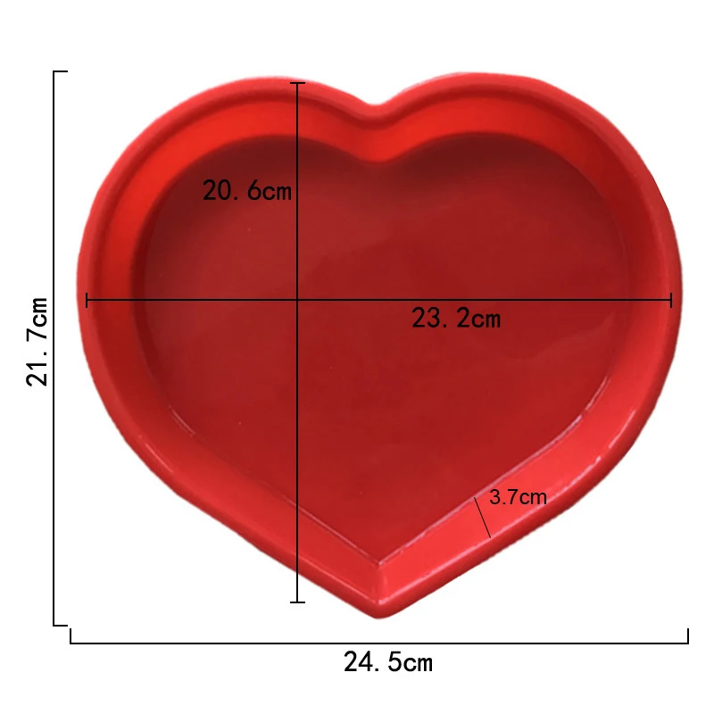 Moule à gâteau en Silicone en forme de cœur, ustensiles de cuisson, poêle peu profonde pour fromage, Dessert, Brownie, Mousse, accessoires de cuisine pour la saint-valentin