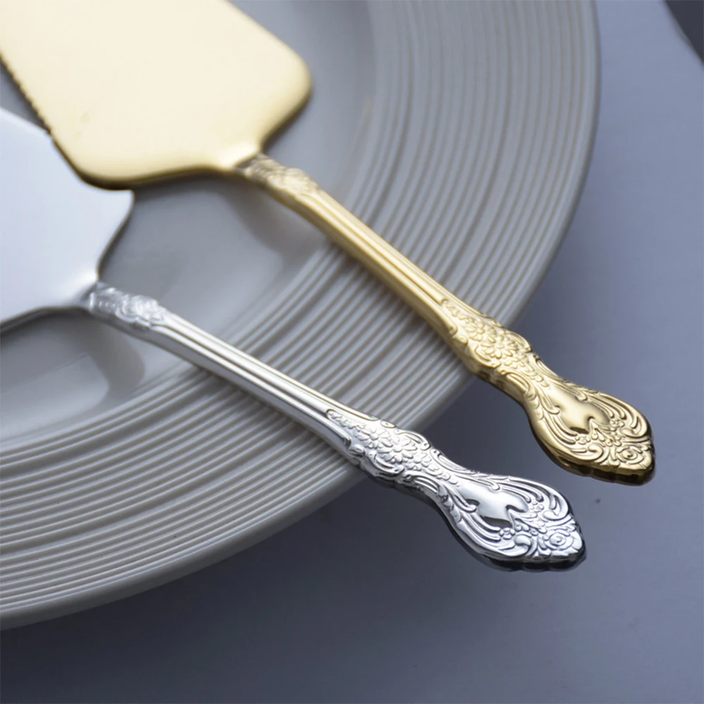Pelle à gâteau en or, spatule, outils de pâtisserie, service de gâteau de mariage, décoration de gâteau de fête, argenterie de Restaurant