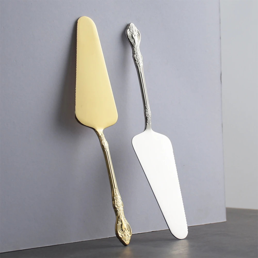 Pelle à gâteau en or, spatule, outils de pâtisserie, service de gâteau de mariage, décoration de gâteau de fête, argenterie de Restaurant