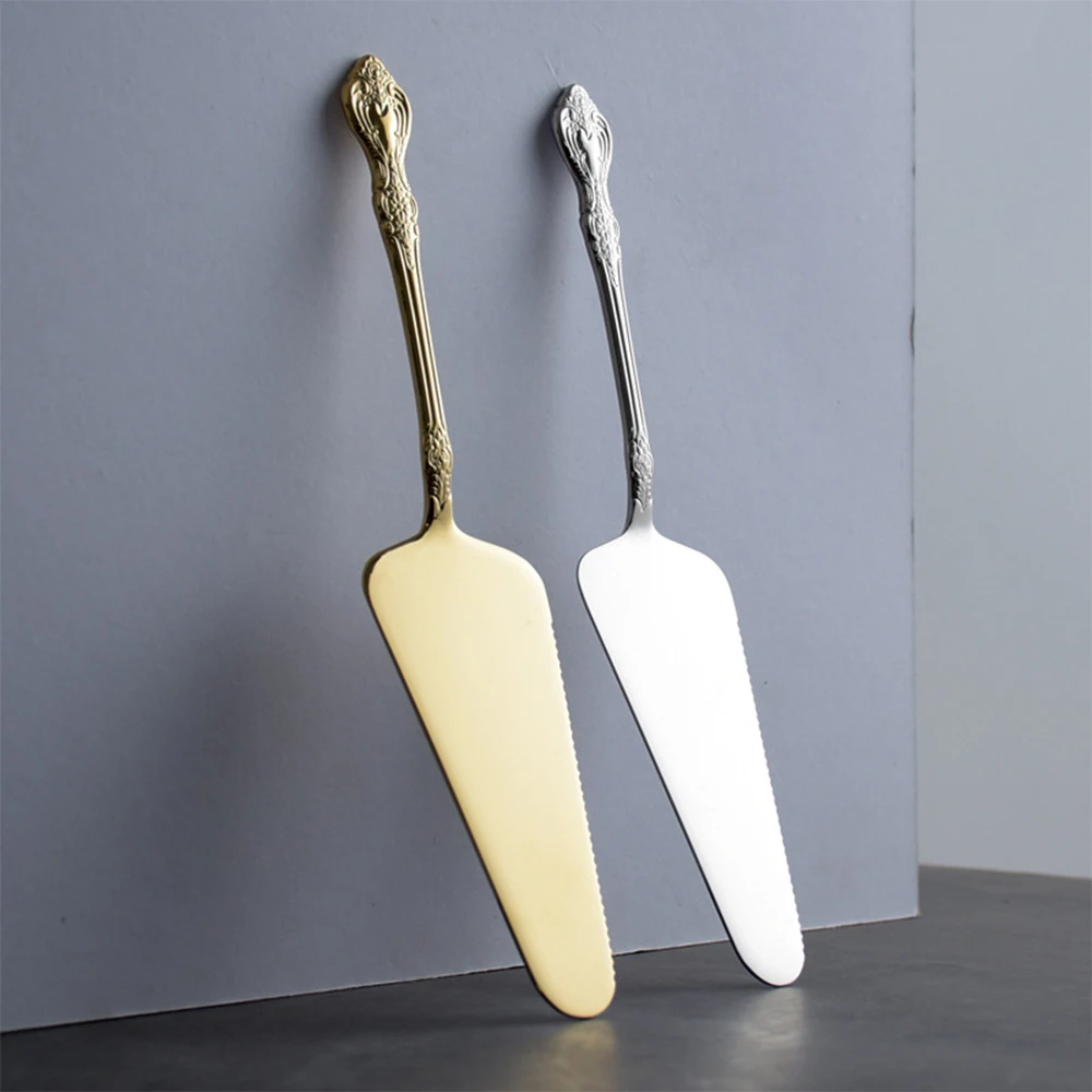 Pelle à gâteau en or, spatule, outils de pâtisserie, service de gâteau de mariage, décoration de gâteau de fête, argenterie de Restaurant