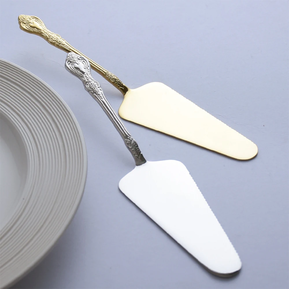 Pelle à gâteau en or, spatule, outils de pâtisserie, service de gâteau de mariage, décoration de gâteau de fête, argenterie de Restaurant