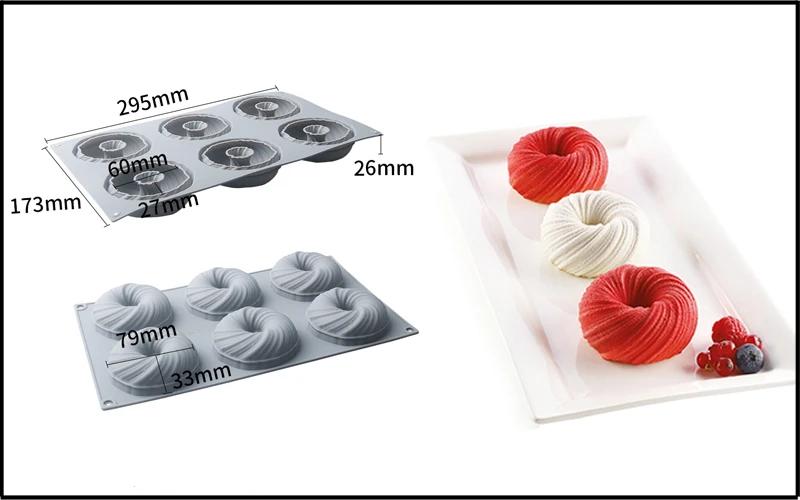 Meibum spirale beignet français Dessert Silicone gâteau moule maison fête chocolat Mousse pâtisserie moule décoration plateau outils de cuisson