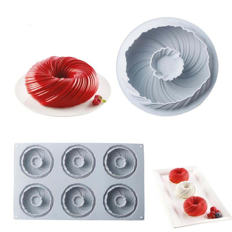 Meibum spirale beignet français Dessert Silicone gâteau moule maison fête chocolat Mousse pâtisserie moule décoration plateau outils de cuisson
