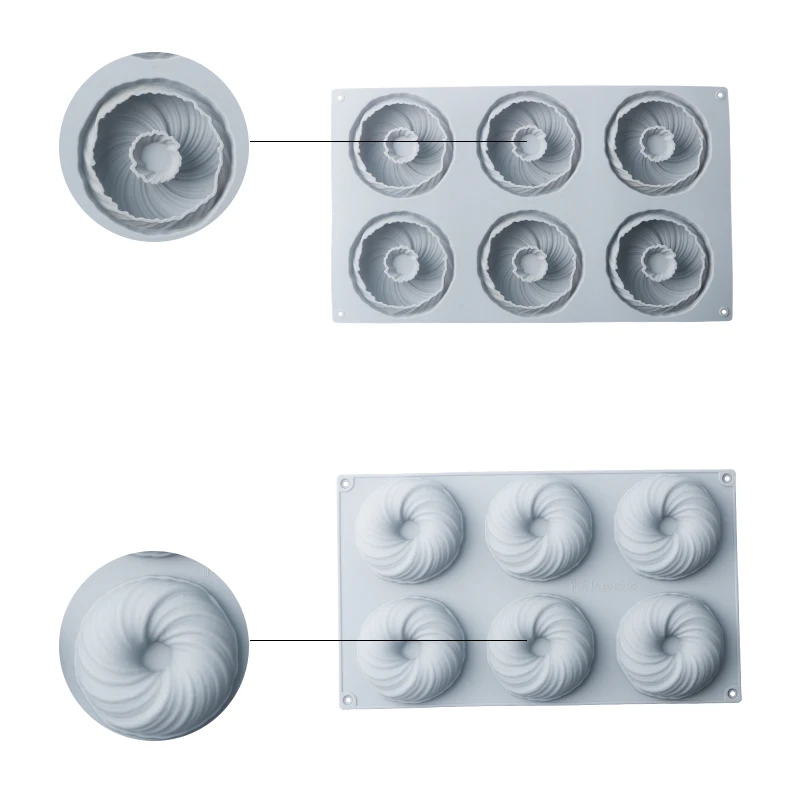Meibum spirale beignet français Dessert Silicone gâteau moule maison fête chocolat Mousse pâtisserie moule décoration plateau outils de cuisson