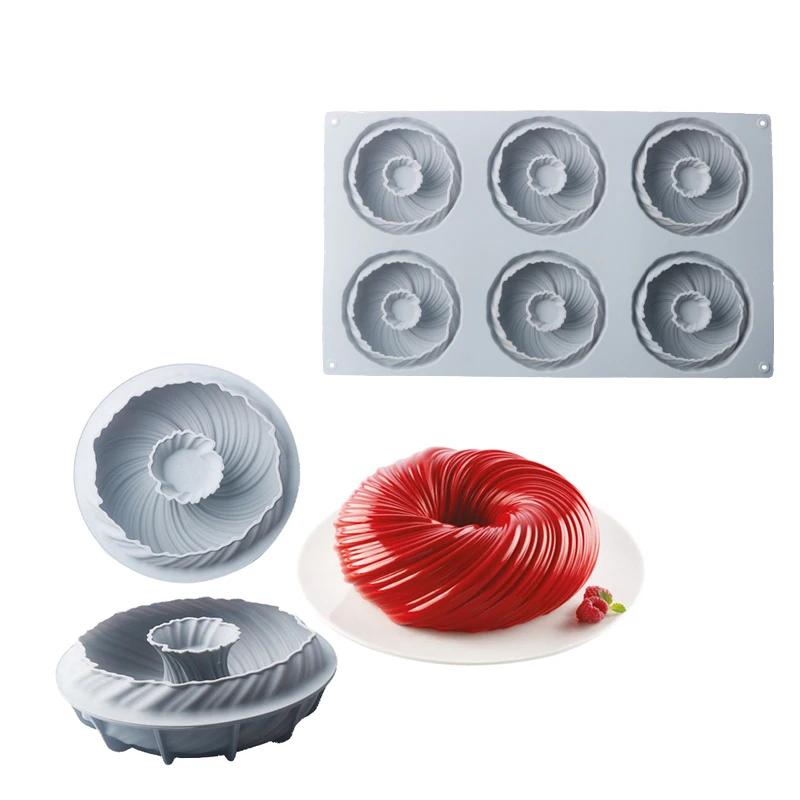 Meibum spirale beignet français Dessert Silicone gâteau moule maison fête chocolat Mousse pâtisserie moule décoration plateau outils de cuisson