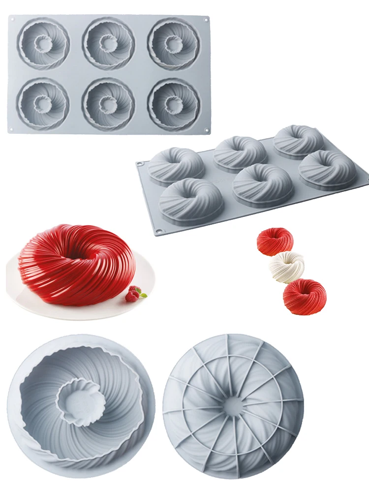 Meibum spirale beignet français Dessert Silicone gâteau moule maison fête chocolat Mousse pâtisserie moule décoration plateau outils de cuisson