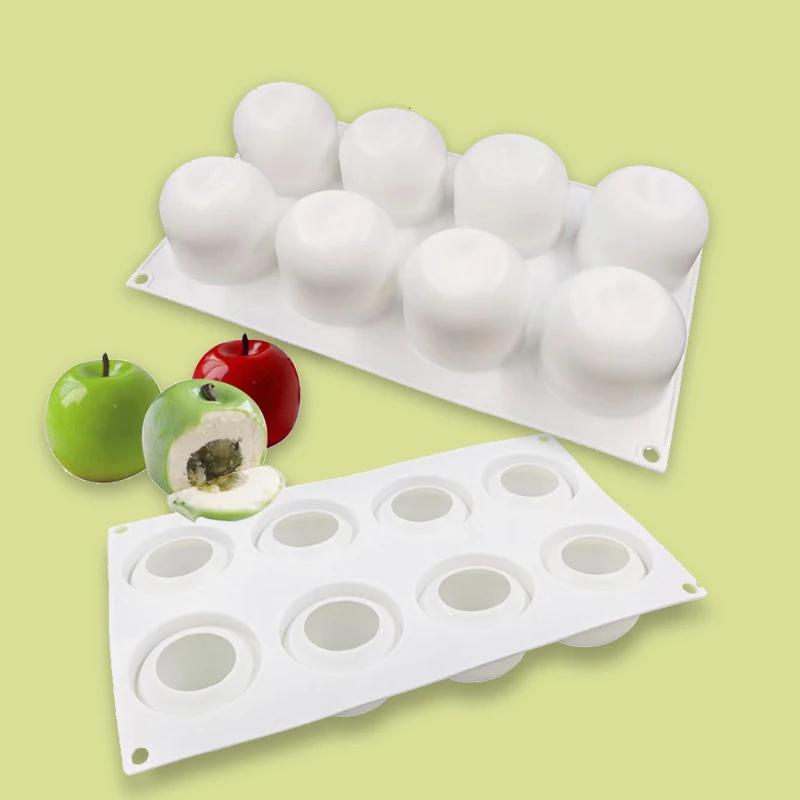Moule à pommes en Silicone pour la cuisson, en forme de Fruit 3D, chocolat, bonbons, savon, bougie, accessoires de cuisine, outil de décoration de gâteaux et cupcakes