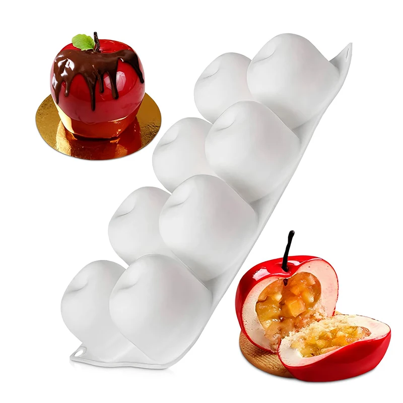 Moule à pommes en Silicone pour la cuisson, en forme de Fruit 3D, chocolat, bonbons, savon, bougie, accessoires de cuisine, outil de décoration de gâteaux et cupcakes