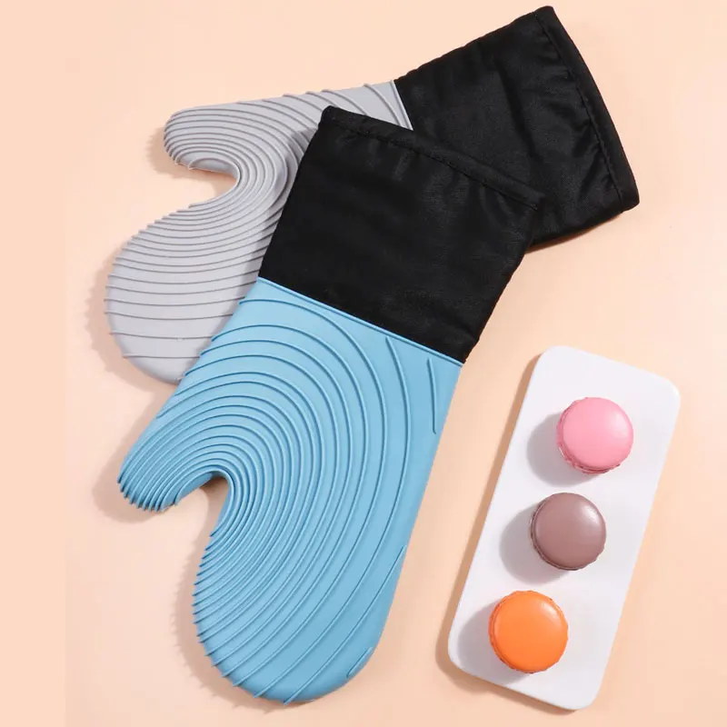 Ensemble de gants de four flexibles en Silicone, pour la cuisine, essentiels de cuisine, gants professionnels Extra longs résistants à la chaleur, fournitures de cuisson