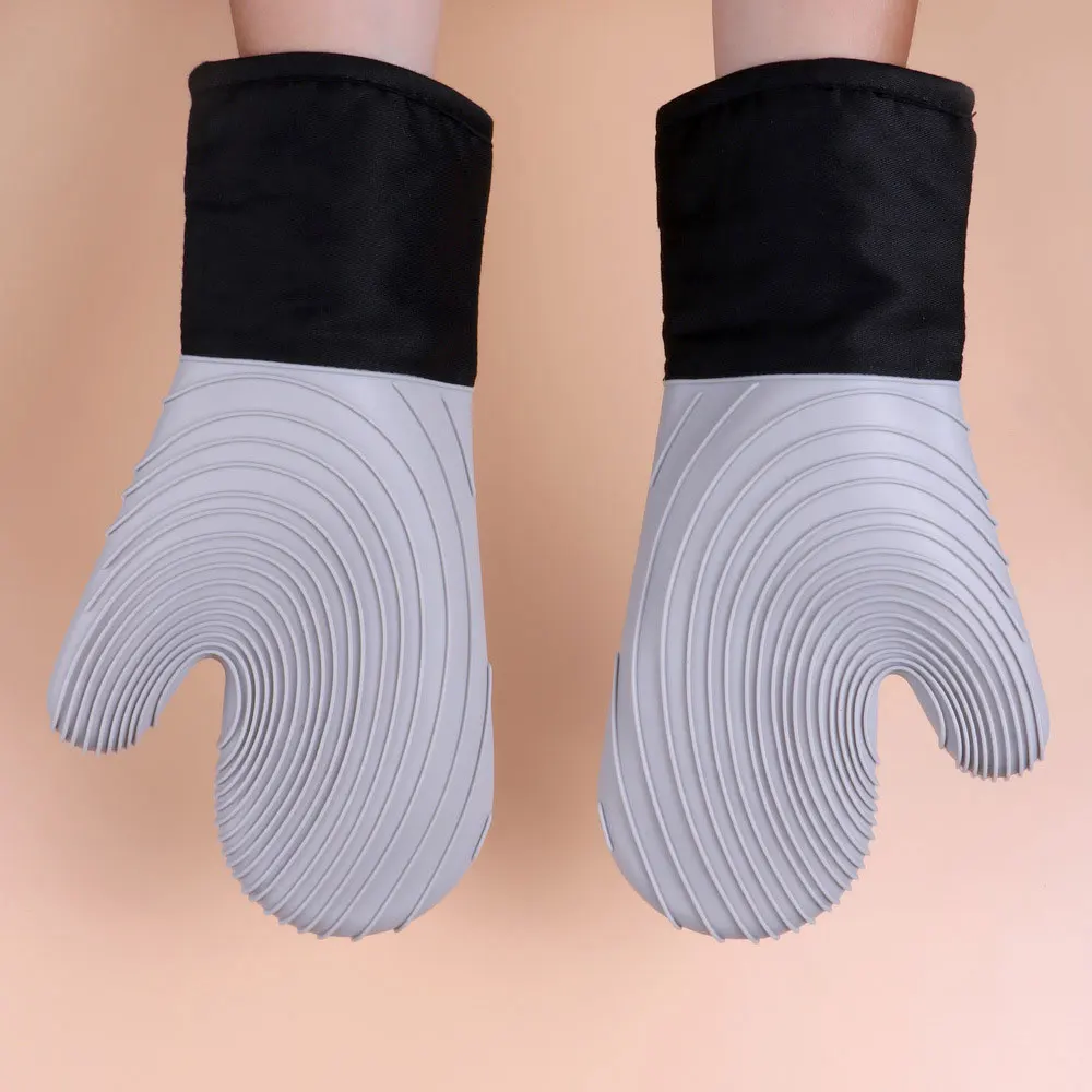 Ensemble de gants de four flexibles en Silicone, pour la cuisine, essentiels de cuisine, gants professionnels Extra longs résistants à la chaleur, fournitures de cuisson