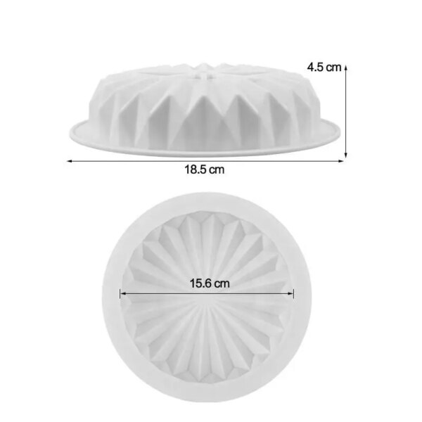 Moule à Gâteau Rond en Silicone avec Motif Dentelle de Diamant