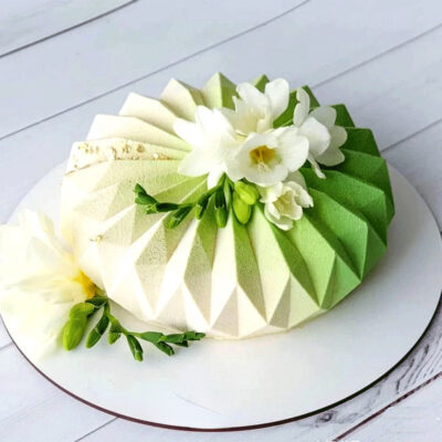 Moule à Gâteau Rond en Silicone avec Motif Dentelle de Diamant