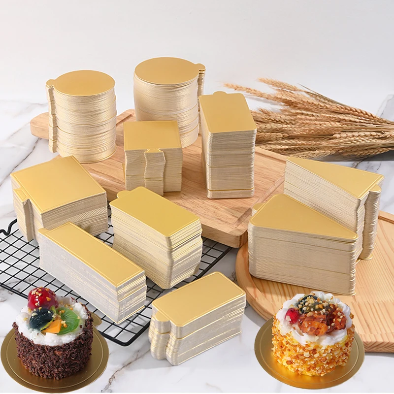 Meibum-Carton à Gâteau en Mousse Dorée et Argentée, Polymère, Pâtisserie, Présentoirs à Dessert, Base, Outils Décoratifs, 100 Pièces/Ensemble