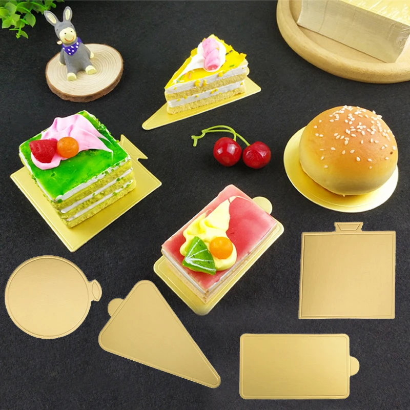 Meibum-Carton à Gâteau en Mousse Dorée et Argentée, Polymère, Pâtisserie, Présentoirs à Dessert, Base, Outils Décoratifs, 100 Pièces/Ensemble