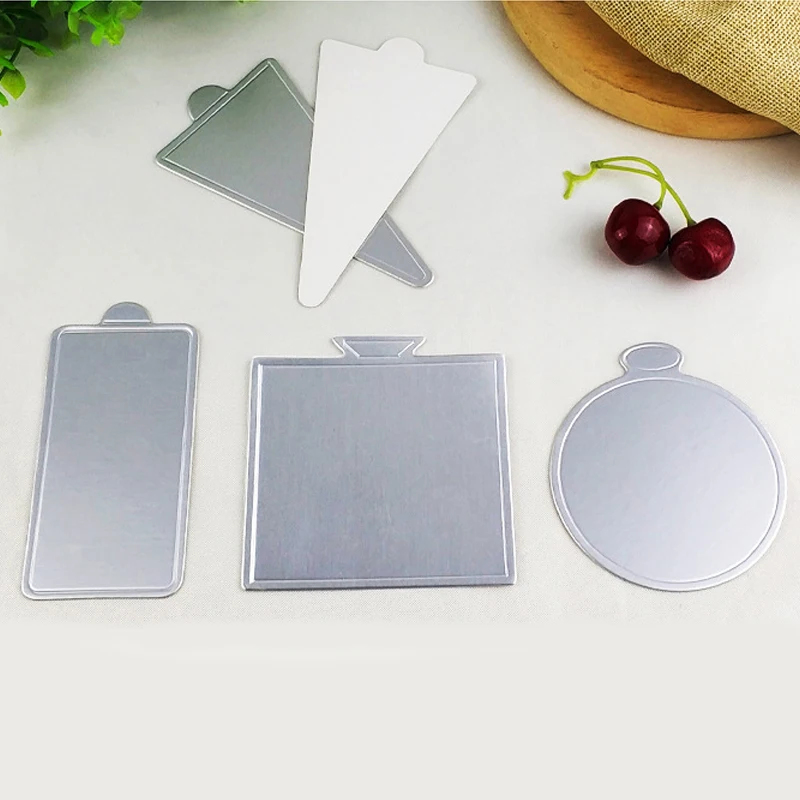 Meibum-Carton à Gâteau en Mousse Dorée et Argentée, Polymère, Pâtisserie, Présentoirs à Dessert, Base, Outils Décoratifs, 100 Pièces/Ensemble