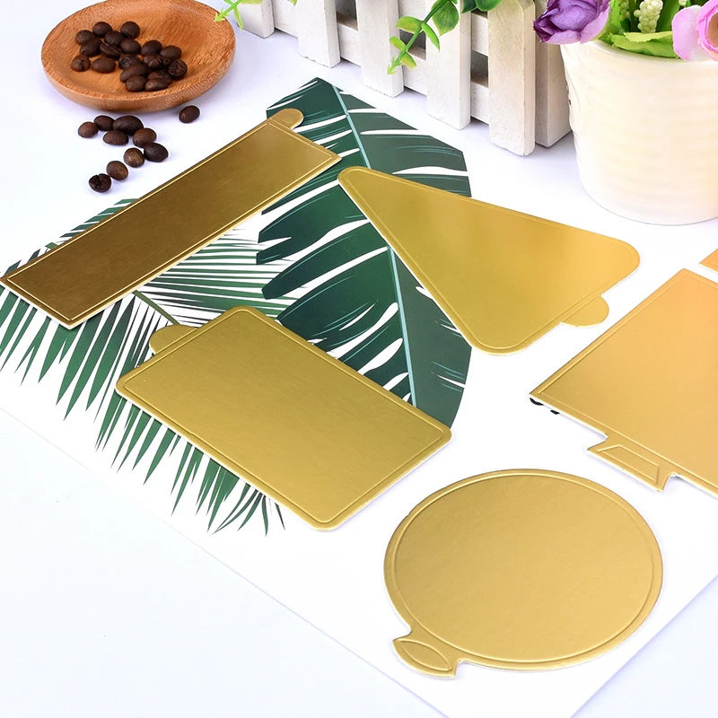 Meibum-Carton à Gâteau en Mousse Dorée et Argentée, Polymère, Pâtisserie, Présentoirs à Dessert, Base, Outils Décoratifs, 100 Pièces/Ensemble