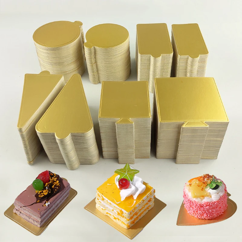 Meibum-Carton à Gâteau en Mousse Dorée et Argentée, Polymère, Pâtisserie, Présentoirs à Dessert, Base, Outils Décoratifs, 100 Pièces/Ensemble