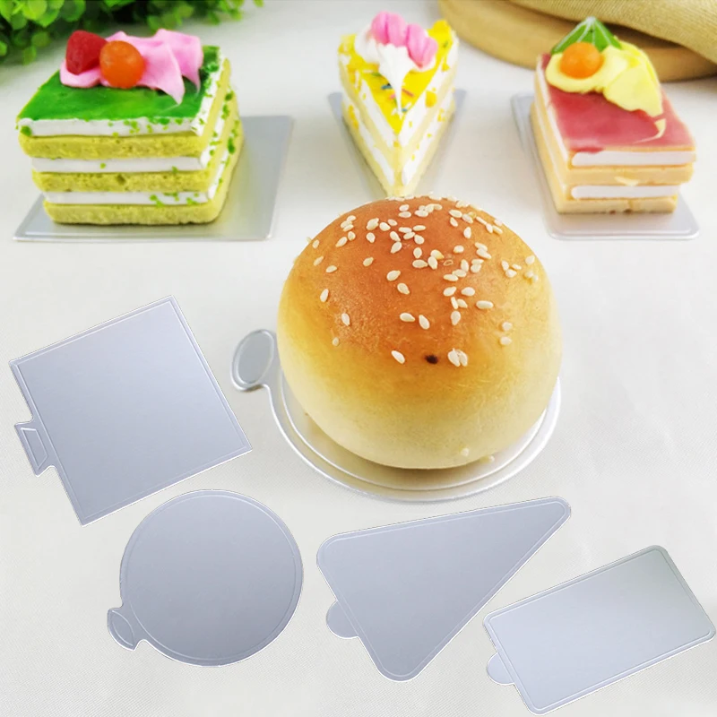 Meibum-Carton à Gâteau en Mousse Dorée et Argentée, Polymère, Pâtisserie, Présentoirs à Dessert, Base, Outils Décoratifs, 100 Pièces/Ensemble