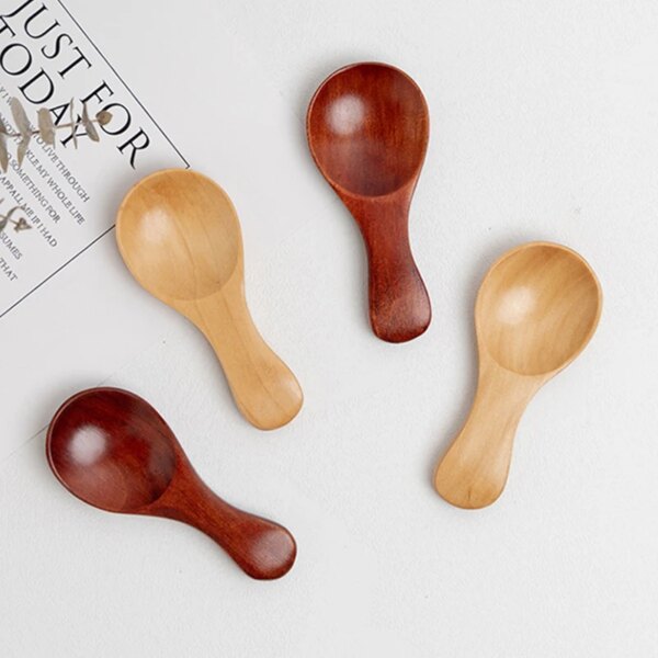 Cuillères de Cuisine en Bois – Mini Cuillères à Épices & Thé (5 Pièces)