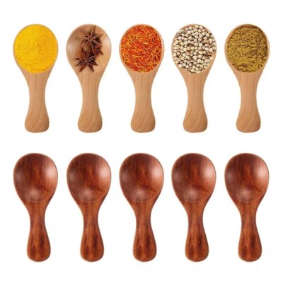 Cuillères de Cuisine en Bois – Mini Cuillères à Épices & Thé (5 Pièces)
