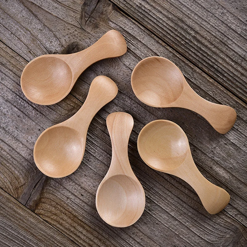 Cuillère de cuisine en bois, petite cuillère à épices, Mini cuillère à thé en bois pour pot à sucre en poudre, accessoires de cuisine 5 pièces
