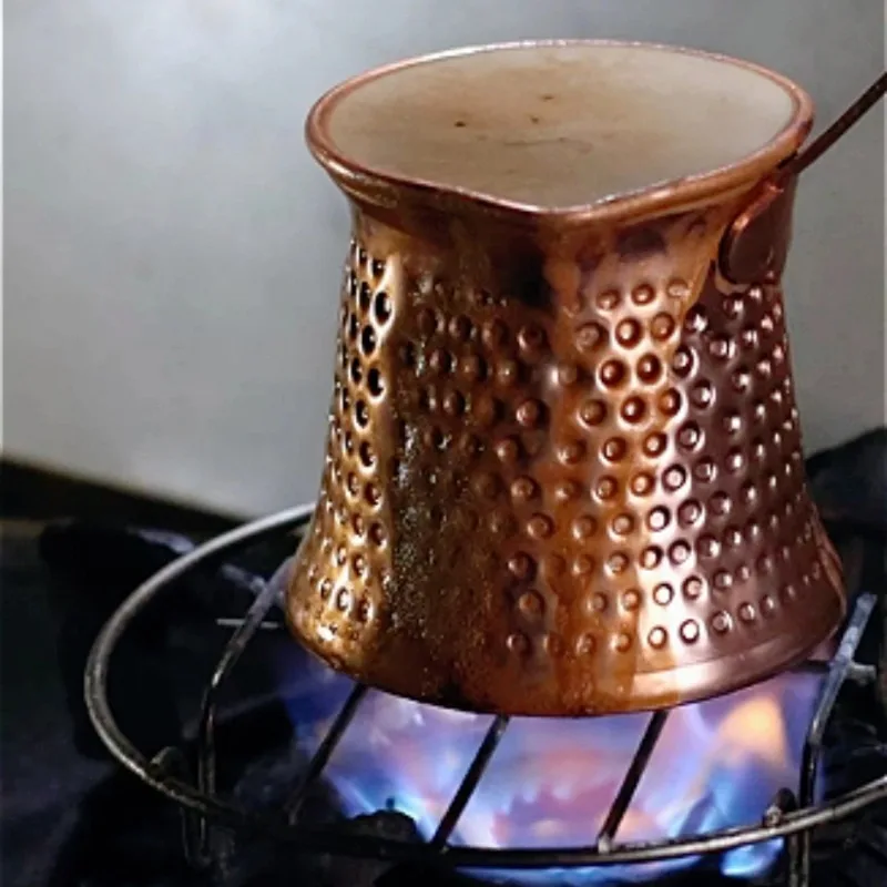 Cafetière goutte à goutte en cuivre martelé à la main, cafetière turque, tasse thermos à lait Cezve Ibrik, pot à moka, poignée en laiton, accessoires à café