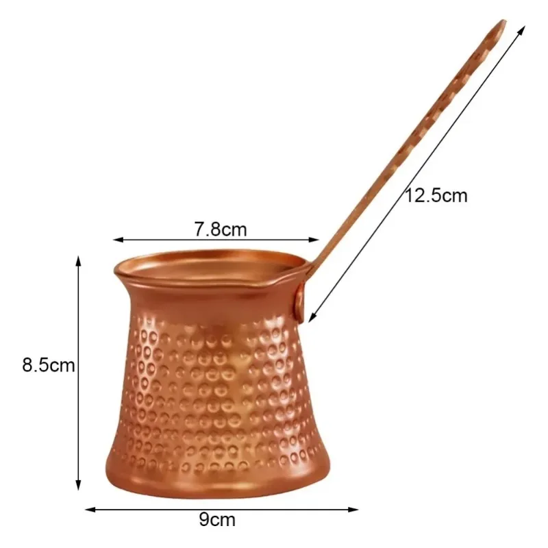Cafetière goutte à goutte en cuivre martelé à la main, cafetière turque, tasse thermos à lait Cezve Ibrik, pot à moka, poignée en laiton, accessoires à café