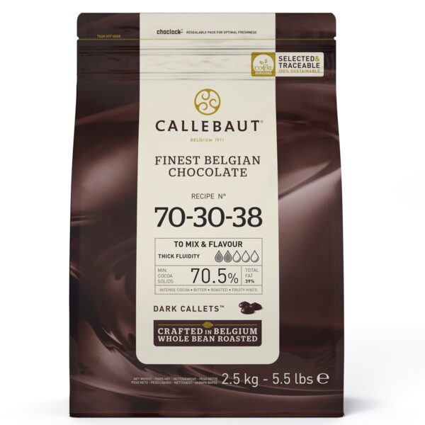 Callebaut Chocolat Callets (Noir, Extra Noir, Lait, Rubis, Gold, velours et Blanc) - 2,5 kg