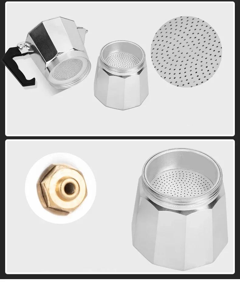Moka cafetière expresso Latte percolateur cuisinière cafetière expresso cafetière italienne 50/300/450ml aluminium
